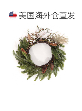 自营safavieh人造 21 英寸松木和橄榄叶花环 - 绿色/白色 美国奥