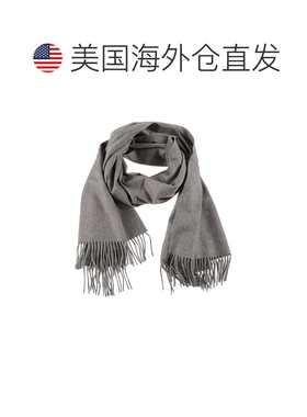 自营max mara中灰色流苏围巾，质地柔软-灰色 美国奥莱直发配饰