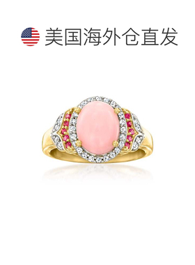 自营Ross-Simons Pink Opal and . Diamond Ring With . Pink Sap