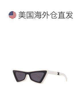 自营 off-white米白色猫眼全边太阳镜，白色镜架，深灰色镜片Oeri