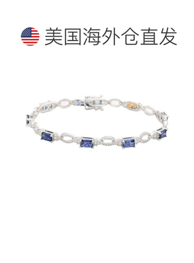 自营Suzy Levian Sterling Silver Emerald-Cut Pink Sapphire An