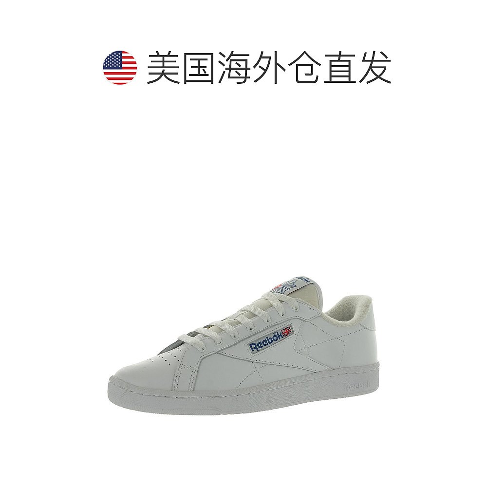 自营 reebokCLUB C GROUNDS 女士皮革训练跑步和训练鞋 - 白色/蓝 - 图1