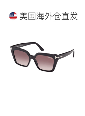 自营Tom Ford黑色闪亮醋酸纤维猫眼紫色渐变女士太阳镜FT1030 01Z