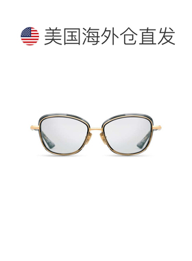 自营ditaLitavu Rectangular Tortoiseshell Sunglasses with Gol