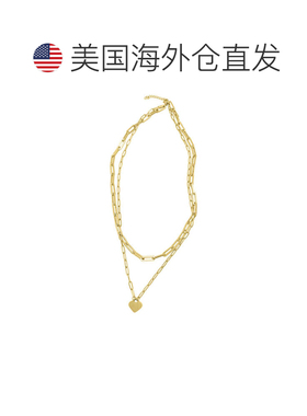 自营 Adornia 分层纸夹链心形吊坠项链 金色 黄色 美国奥莱直发