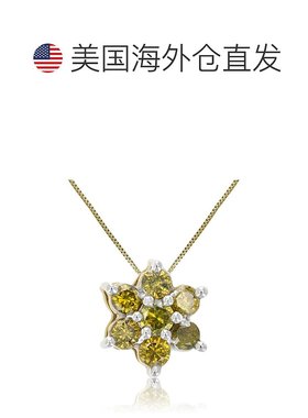 自营 vir jewels1/2 克拉黄钻簇复合吊坠项链 10K 黄金 - 黄色 美