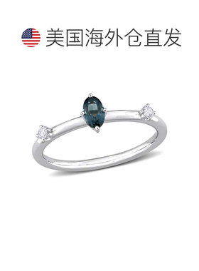 自营 mimi & max1/3 CT TGW 椭圆形伦敦蓝色托帕石和白色托帕石可