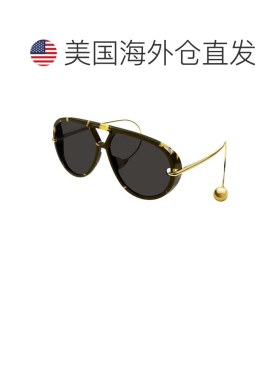自营bottega veneta金色Bv1273s龟形醋酸纤维飞行员太阳镜-黑色