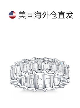 自营 pompeii311 1/2 克拉祖母绿切割钻石永恒戒指 黄金或铂金戒