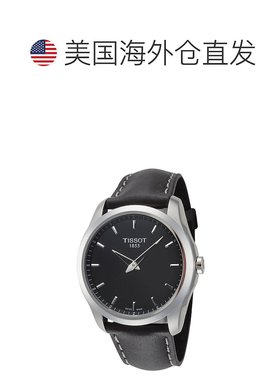 自营Tissot Men's Couturier 39mm Black Quartz Watch - black