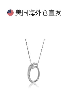 自营vir jewels1/10 克拉实验室培育钻石字母 O 吊坠项链 .925 纯