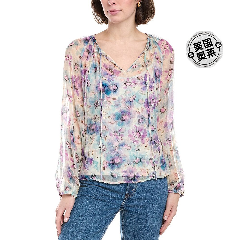 自营 Johnny Was Petite Glinda 丝绸农民衬衫 - 多色 美国奥莱直 - 图0