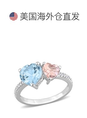自营 mimi & max2 5/8 CT TGW 天蓝色托帕石和摩根石配 1/10 CT T