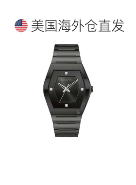 自营Bulova Men's Gemini 40mm Quartz Watch - black 美国奥莱直