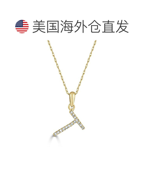 自营 sabrina14k 金和钻石初始项链 - 黄色 t 美国奥莱直发