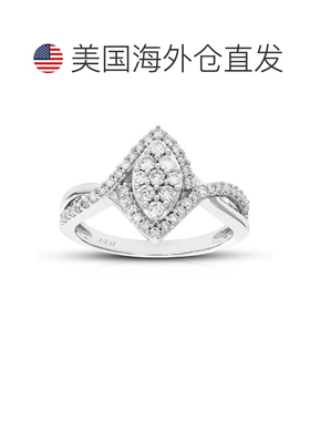 自营vir jewels1/2 克拉圆形切割实验室培育钻石 .925 纯银结婚订