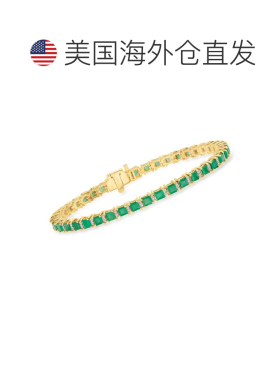 自营ross-simons罗斯-西蒙斯翡翠和 . 18kt 金钻石网球手链 - 7