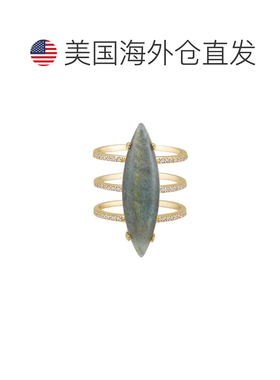 自营Adornia 拉长石侯爵戒指 14k 纯金 - 绿色 美国奥莱直发