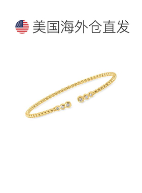 自营Ross-Simons Lab-Grown Diamond Beaded Cuff Bracelet in 18