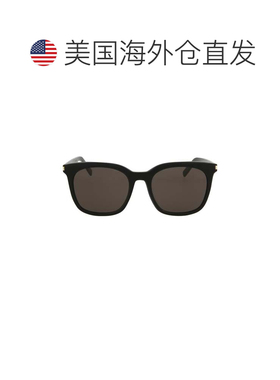 自营saint laurent方形镜框醋酸纤维太阳眼镜-黑色黑色灰色 美国