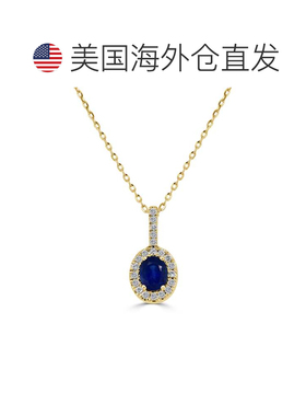 自营sabrina14K Yellow Gold Sapphire And Diamond Pendant - ye