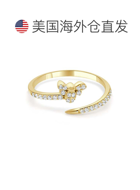 自营sabrina14K Yellow Gold Diamond Bee Open Ring - yellow go
