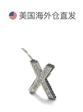 自营 Suzy Levian 纯银蓝宝石和钻石装饰字母吊坠 - 蓝色 美国奥