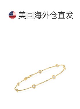 自营 Ross-Simons Diamond Station Bracelet in 14kt Yellow Gol