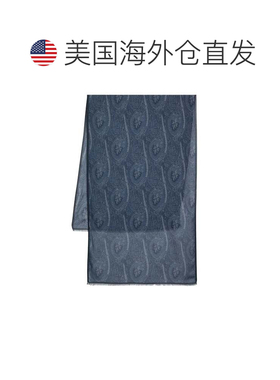 自营etro深蓝色Paisley流苏围巾-灰色 美国奥莱直发
