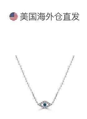 自营 sabrina14k 金 & 钻石邪恶之眼项链 - 白色 美国奥莱直发