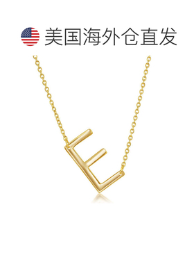 自营simona纯银侧面初始项链 - 镀金 - e 美国奥莱直发
