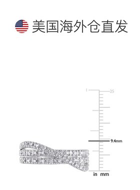 美国直邮Julianna B戒指925纯银镶钻交叉设计感时尚简约结实