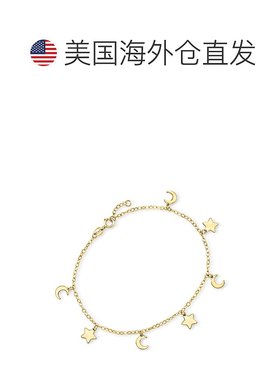 自营 RS Pure by Ross-Simons 意大利 14kt 黄金月亮和星星手链 -