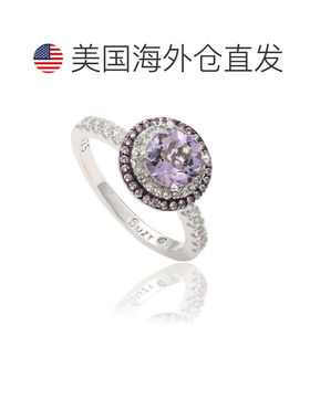 自营Suzy Levian Sterling Silver Orange Citrine Round Cut and