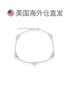 自营simona纯银蝴蝶脚链 - 银白色 美国奥莱直发