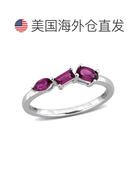 自营Mimi & Max Multi-Gem Three Stone Ring Sterling Silver -