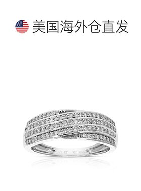 自营 vir jewels1/3 克拉圆形实验室培育钻石订婚戒指 .925 纯银
