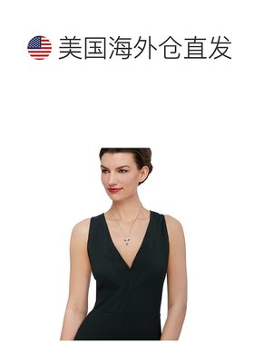 925 纯银 Ross-Simons 钻石十字架吊坠项链 - 18 英寸 【美国奥莱