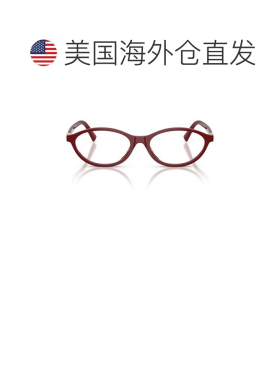 自营miu miu大号圆形醋酸纤维眼镜，金色装饰-红色 美国奥莱直发
