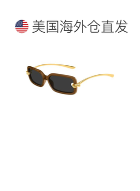 自营bottega veneta金色Bv1439s结超大方形太阳眼镜-黑色 美国奥