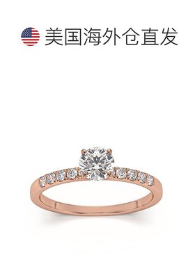 pompeii31/2 克拉圆形切割钻石订婚戒指（白金或玫瑰金） - 10k