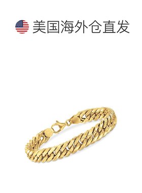自营 Ross-Simons 意大利 18 克拉黄金古巴链式手链 7 英寸 美国