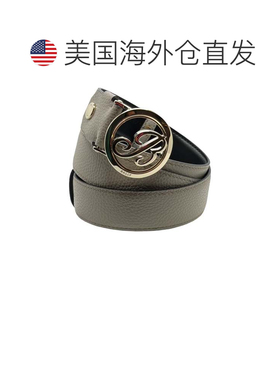 自营Bally 6240503 Bettyan Women's Gray Grained Leather Belt