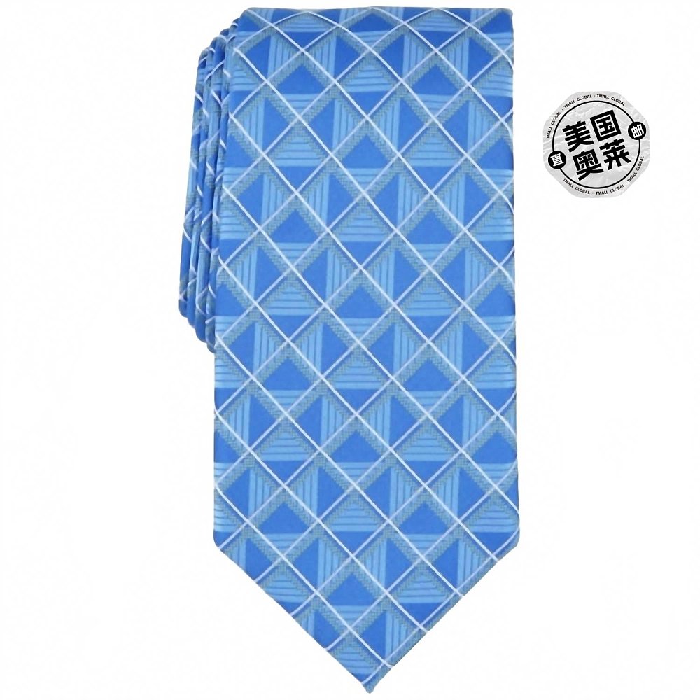 自营perry ellis男式卡门格子领带蓝-蓝色 美国奥莱直发 - 图0
