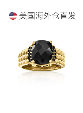 自营Ross-Simons Onyx and Black Spinel Ring in 18kt Gold Over