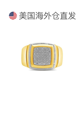 1h可退 【美国直邮】Macy's|男士钻石簇状戒指（1/10 克拉总重）1