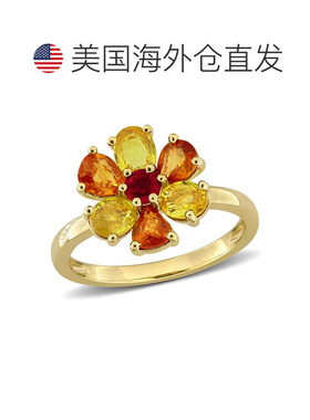 自营Mimi & Max Multi-Gem Floral Ring Sterling Silver - yello
