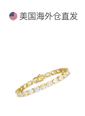 自营 Ross-Simons 蛋白石网球手链 18kt 金纯银 - 8 英寸 美国奥