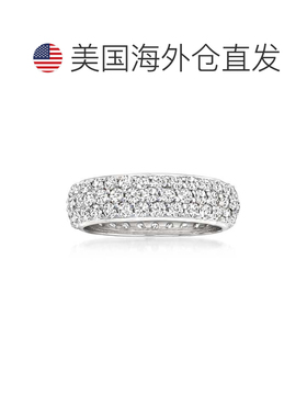 自营Ross-Simons 14 克拉白金微密钉钻石永恒戒指 - 白色 美国奥