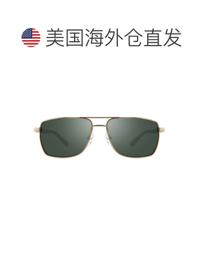 自营revoGold Ray钛混纺矩形太阳镜-灰色 美国奥莱直发